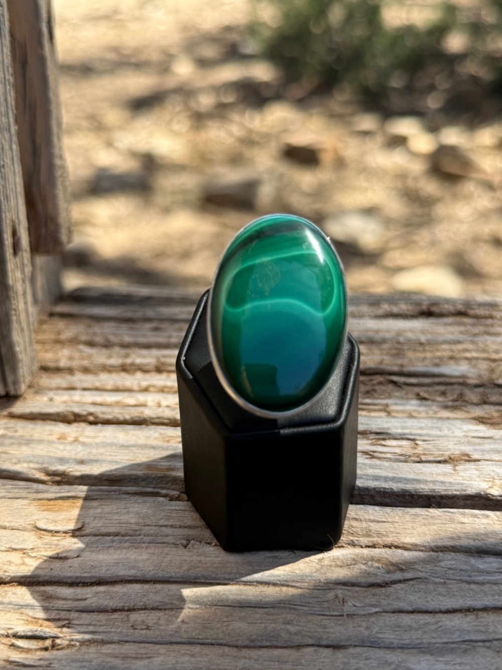 925 Malachite Statement Ring